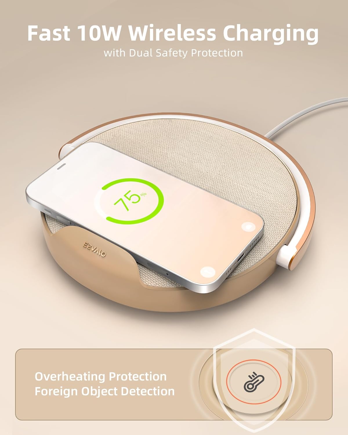 EZVALO EzFlex S Dimmable LED Night Light 10W Wireless Charging Bluetooth Speaker