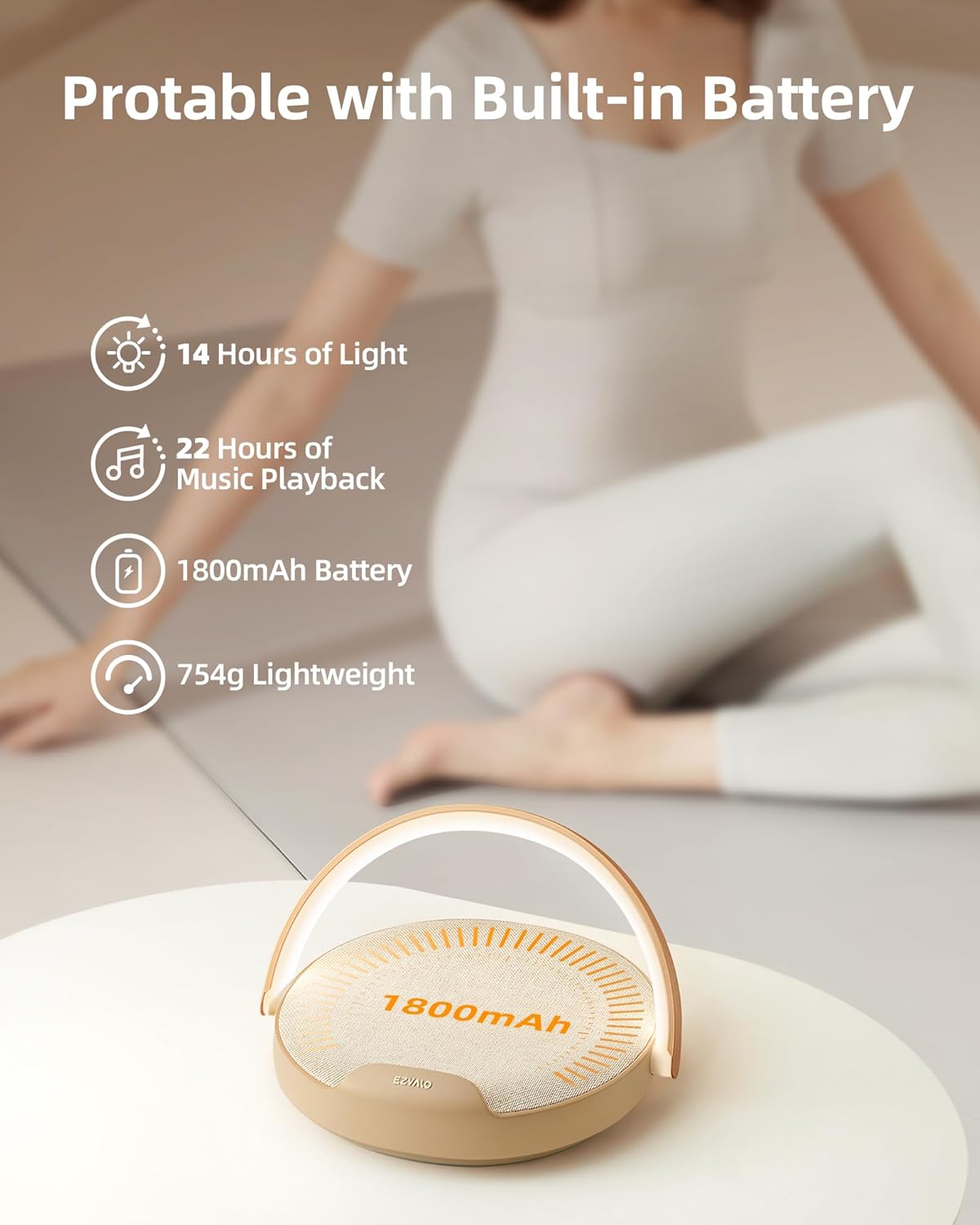 EZVALO EzFlex S Dimmable LED Night Light 10W Wireless Charging Bluetooth Speaker