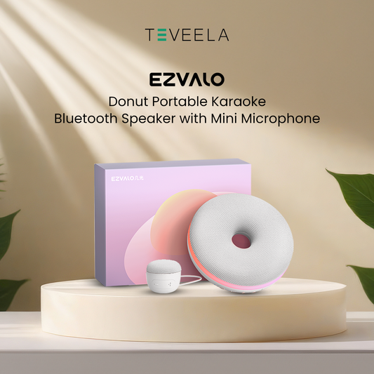 EZVALO Donut Portable Karaoke Bluetooth Speaker with Mini Microphone