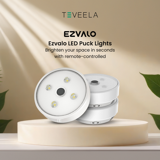 EZVALO Led Puck Lights Group Control Under Cabinet Lights with Remote (3pcs)